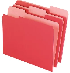 Office DepotĀ® Brand 2-Tone File Folders, 1/3 Cut, Letter Size, Red, Box Of 100