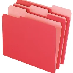 Office Depot® Brand 2-Tone File Folders, 1/3 Cut, Letter Size, Red, Box Of 100