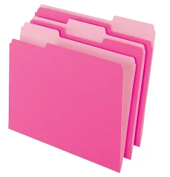 Office Depot® Brand 2-Tone File Folders, 1/3 Tab, Letter Size, Pink, Pack Of 100