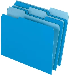Office Depot® Brand 2-Tone File Folders, 1/3 Cut, Letter Size, Blue, Box Of 100