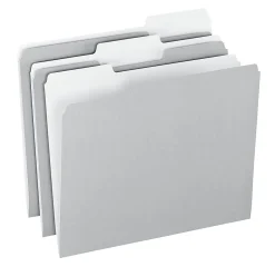 Office Depot® Brand 2-Tone File Folders, 1/3 Cut, Letter Size, Gray, Box Of 100