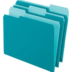 Office Depot® Brand 2-Tone File Folders, 1/3 Tab, Letter Size, Teal, Pack Of 100