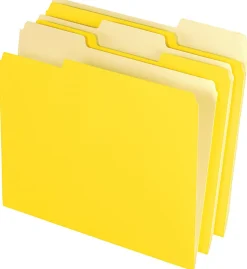 Office Depot® Brand 2-Tone File Folders, 1/3 Cut, Letter Size, Yellow, Box Of 100