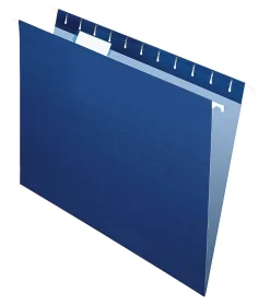 Office DepotĀ® Brand 2-Tone Hanging File Folders, 1/5 Cut, 8 1/2" x 11", Letter Size, Navy, Box Of 25 Folders