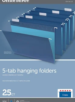 Office Depot® Brand 2-Tone Hanging File Folders, 1/5 Cut, 8 1/2