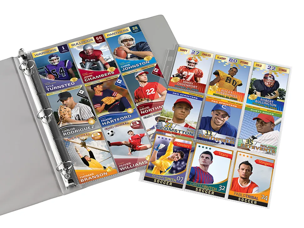 Office Depot® Brand Trading Card Binder Pages, 8-1/2" x 11", Clear, Pack Of 10