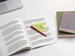 Office DepotĀ® Brand Translucent Sticky Notes, With Storage Tray, 3" x 3", Assorted Colors, 50 Notes Per Pad, Pack Of 12 Pads