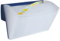 Office DepotĀ® Brand Twin-Tone Poly Expanding File, 7" Expansion, Letter Size, Clear/Blue