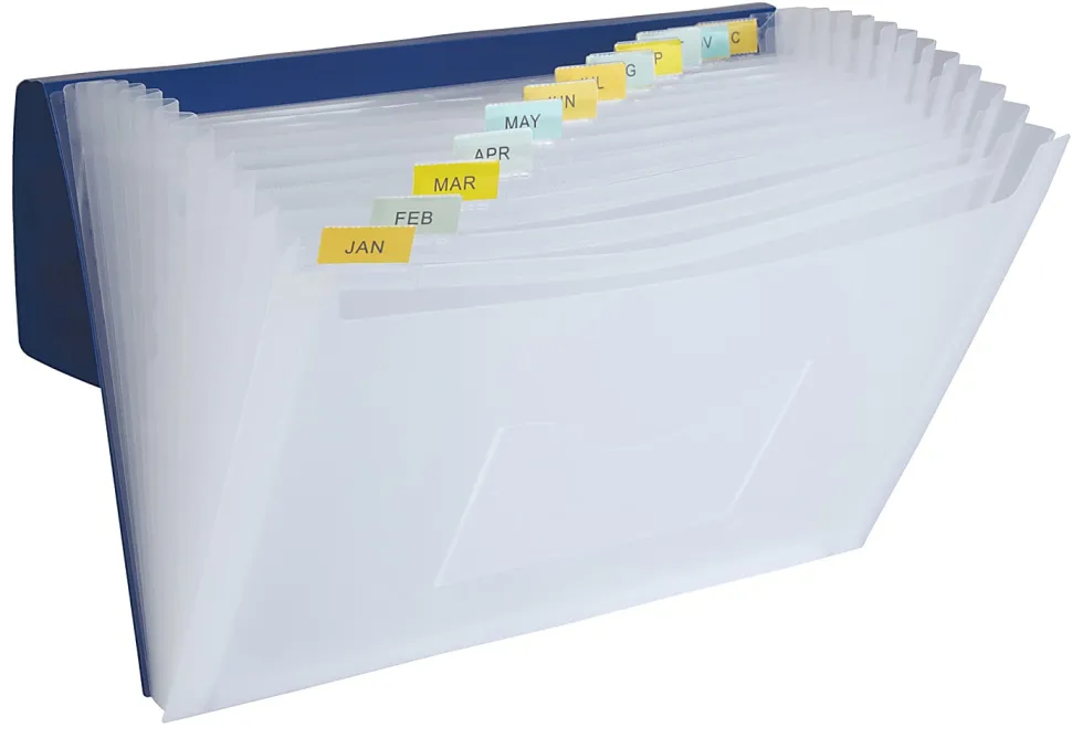 Office Depot® Brand Twin-Tone Poly Expanding File, 7" Expansion, Letter Size, Clear/Blue