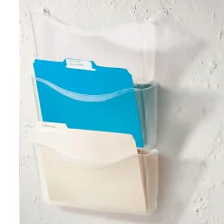 Office Depot® Brand Unbreakable 3-Pocket Letter-Size Wall Files, Clear, Pack Of 3