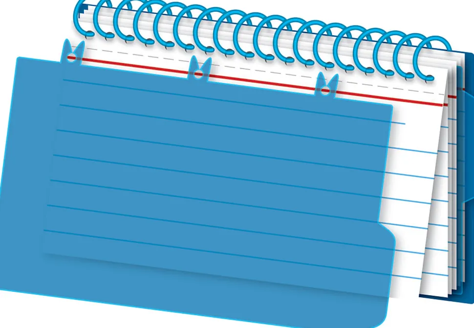 Office Depot® Brand Viewfront Spiral Index Cards With Polypropylene Cover, 3" x 5" Cards, Assorted Colors, 50 Bound Cards