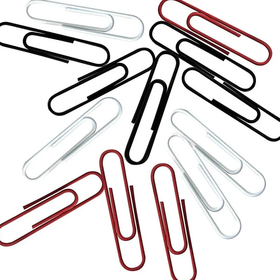 Office Depot® Brand Vinyl Paper Clips, Pack Of 200, Jumbo, Assorted Colors