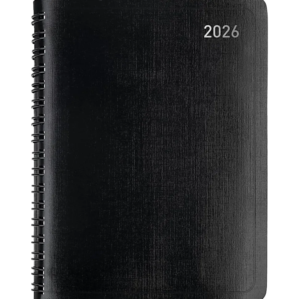 Office Depot Brand Weekly Monthly Planner, 4" x 6", Black, January 2026 to December 2026, OD71150026