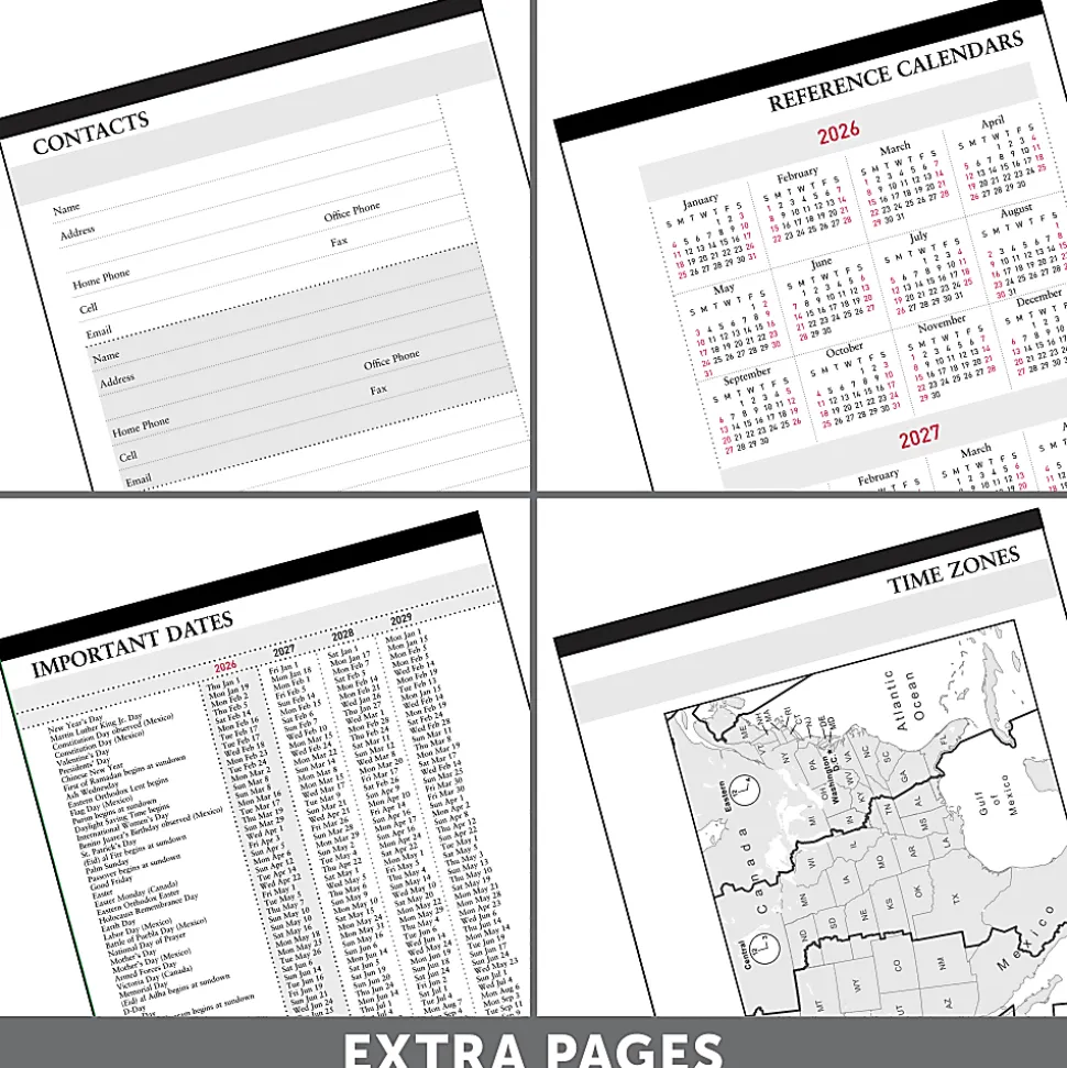 Office Depot Brand Weekly Monthly Planner, 4" x 6", Black, January 2026 to December 2026, OD71150026