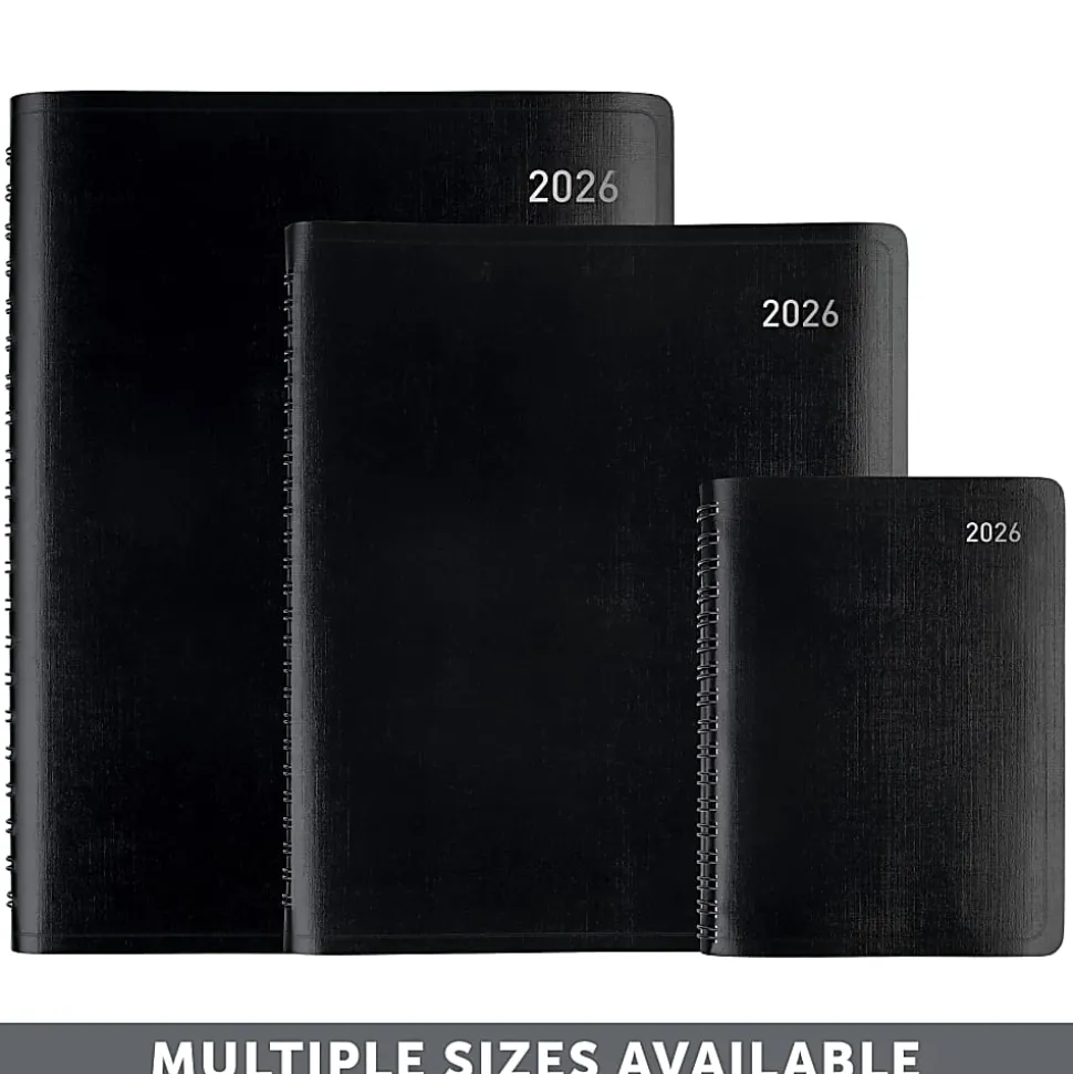 Office Depot Brand Weekly Monthly Planner, 4" x 6", Black, January 2026 to December 2026, OD71150026