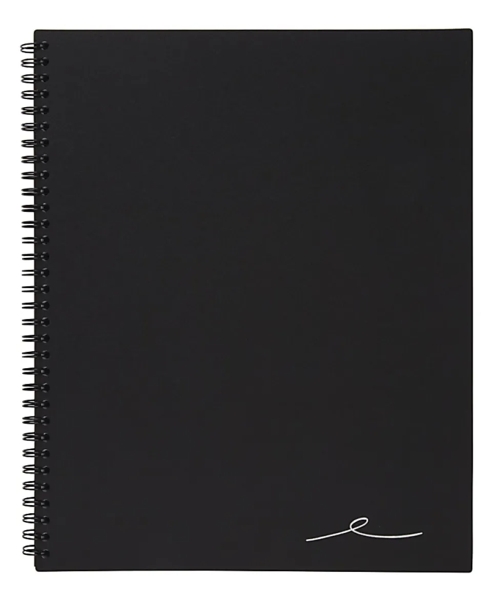 Office Depot® Brand Wirebound Business Notebook, 8-7/8" x 11", 1 Subject, Narrow Ruled, 80 Sheets, Black