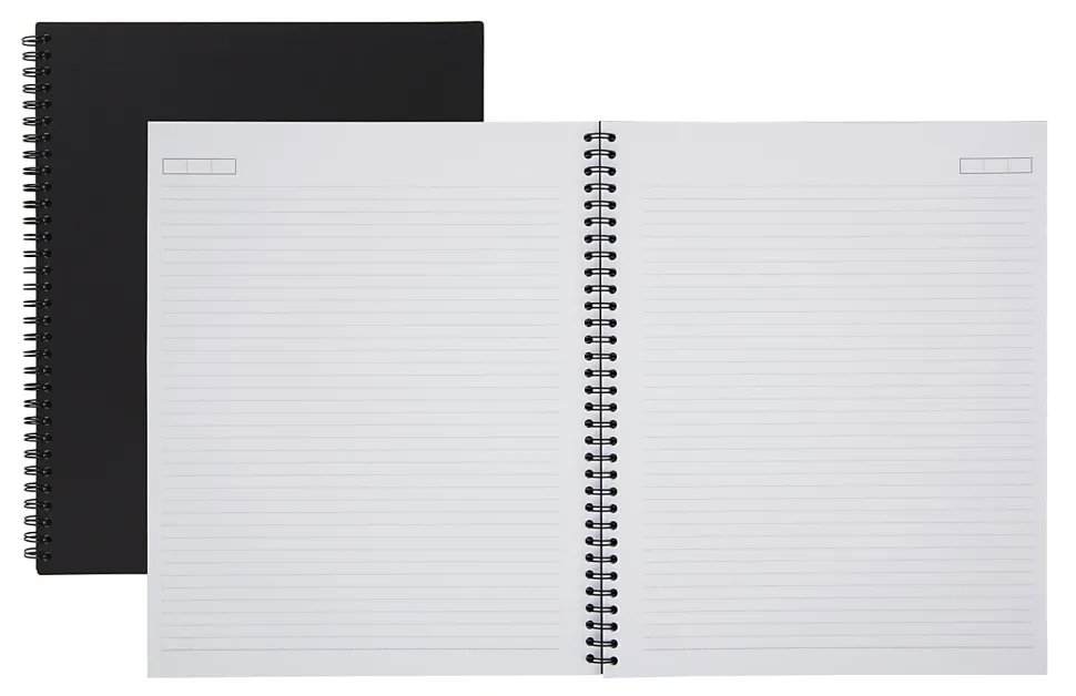 Office Depot® Brand Wirebound Business Notebook, Hard Back Cover, 8-7/8" x 11", 1 Subject, Narrow Ruled, 80 Sheets, Black