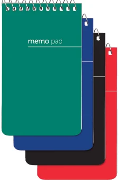 Office DepotĀ® Brand Wirebound Top-Opening Memo Pads, 3" x 5", College Ruled, 60 Sheets Per Pad, Assorted Colors (No Color Choice), Pack Of 3 Pads
