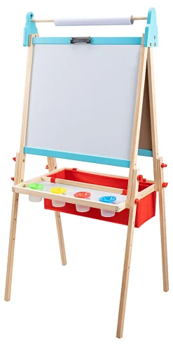 Office DepotĀ® Brand Wooden Kids Art Easel with Magnetic Chalk & Dry-Erase Boards