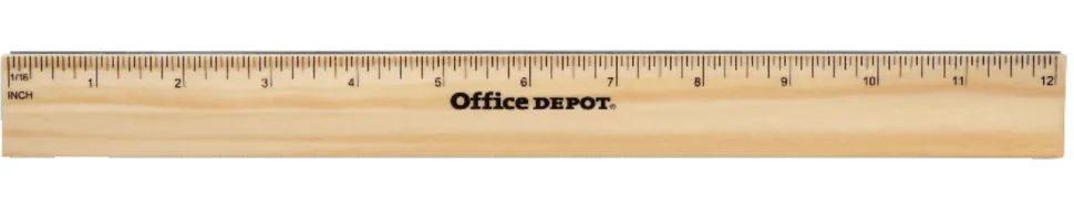 Office Depot® Brand Wood Metal-Edge Ruler, 12"