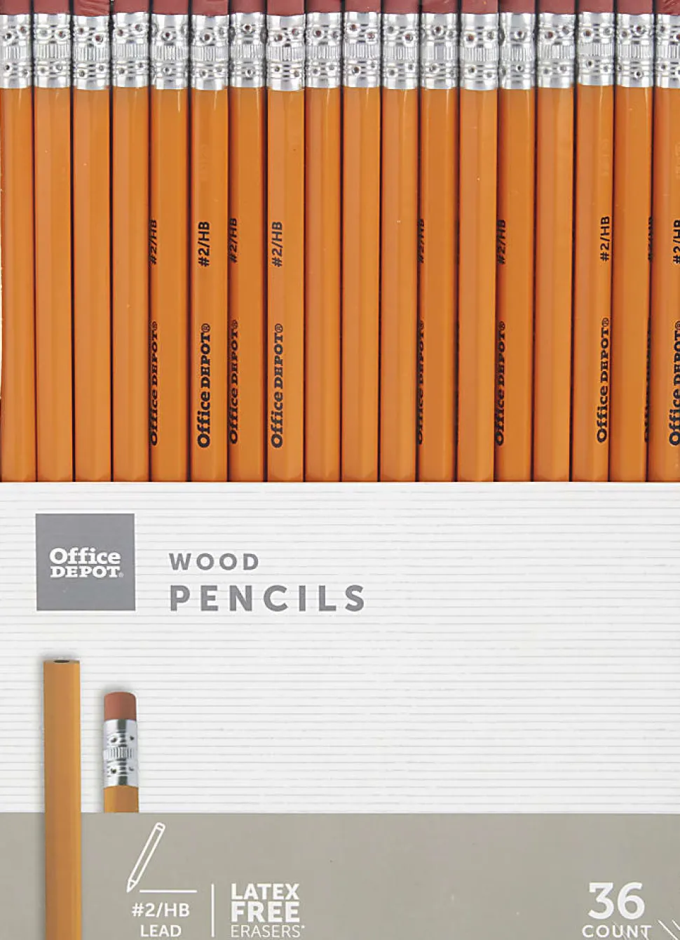 Office Depot® Brand Wood Pencils, Unsharpened, #2 Medium Soft Lead, Pack Of 36