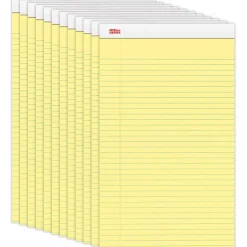 Office DepotĀ® Brand Writing Pads, 8-1/2" x 14", Legal/Wide Ruled, 50 Sheets, Canary, Pack Of 12 Pads