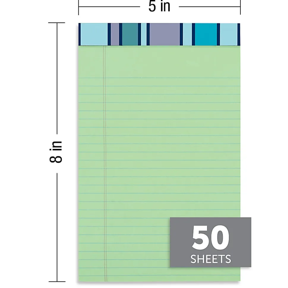 Office Depot® Brand Writing Pads, 5" x 8", Narrow Ruled, 50 Sheets, Green, Pack Of 2 Pads