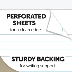 Office Depot® Brand Writing Pads, 8-1/2" x 11-3/4", Legal/Wide Ruled, 50 Sheets, White, Pack Of 12 Pads