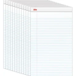 Office Depot® Brand Writing Pads, 8-1/2" x 14", Legal/Wide Ruled, 50 Sheets, White, Pack Of 12 Pads