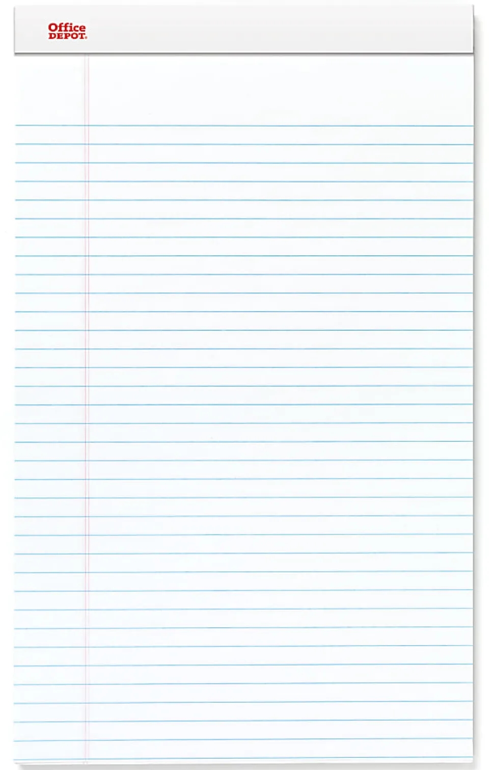 Office Depot® Brand Writing Pads, 8-1/2" x 14", Legal/Wide Ruled, 50 Sheets, White, Pack Of 12 Pads