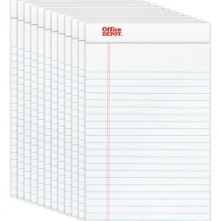 Office DepotĀ® Brand Writing Pads, 5" x 8", Narrow Ruled, 50 Sheets, White, Pack Of 12 Pads
