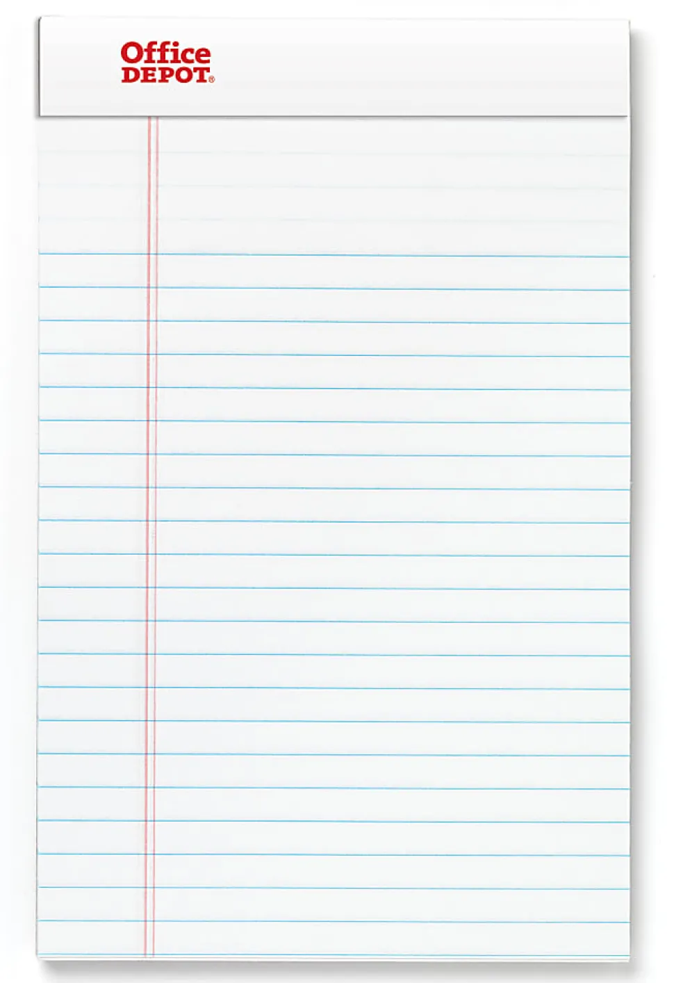 Office Depot® Brand Writing Pads, 5" x 8", Narrow Ruled, 50 Sheets, White, Pack Of 12 Pads