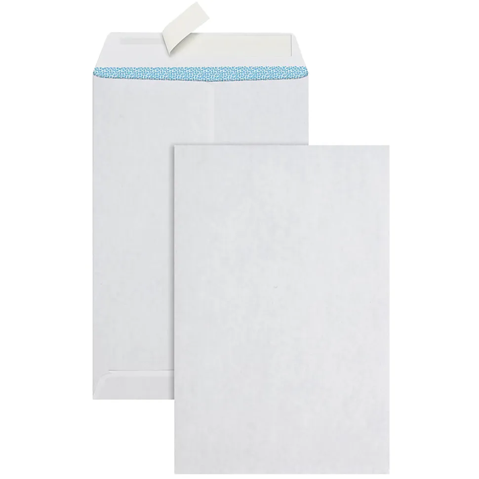 Office Depot® Brand 6" x 9" Catalog Envelopes, Clean Seal, White, Security, Box Of 100