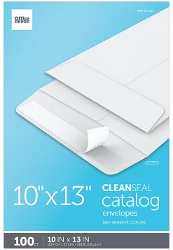 Office Depot® Brand 10" x 13" Catalog Envelopes, Clean Seal, White, Box Of 100
