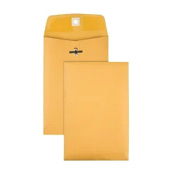 Office Depot® Brand 6-1/2" x 9-1/2" Manila Envelopes, Clasp Closure, Brown Kraft, Box Of 100