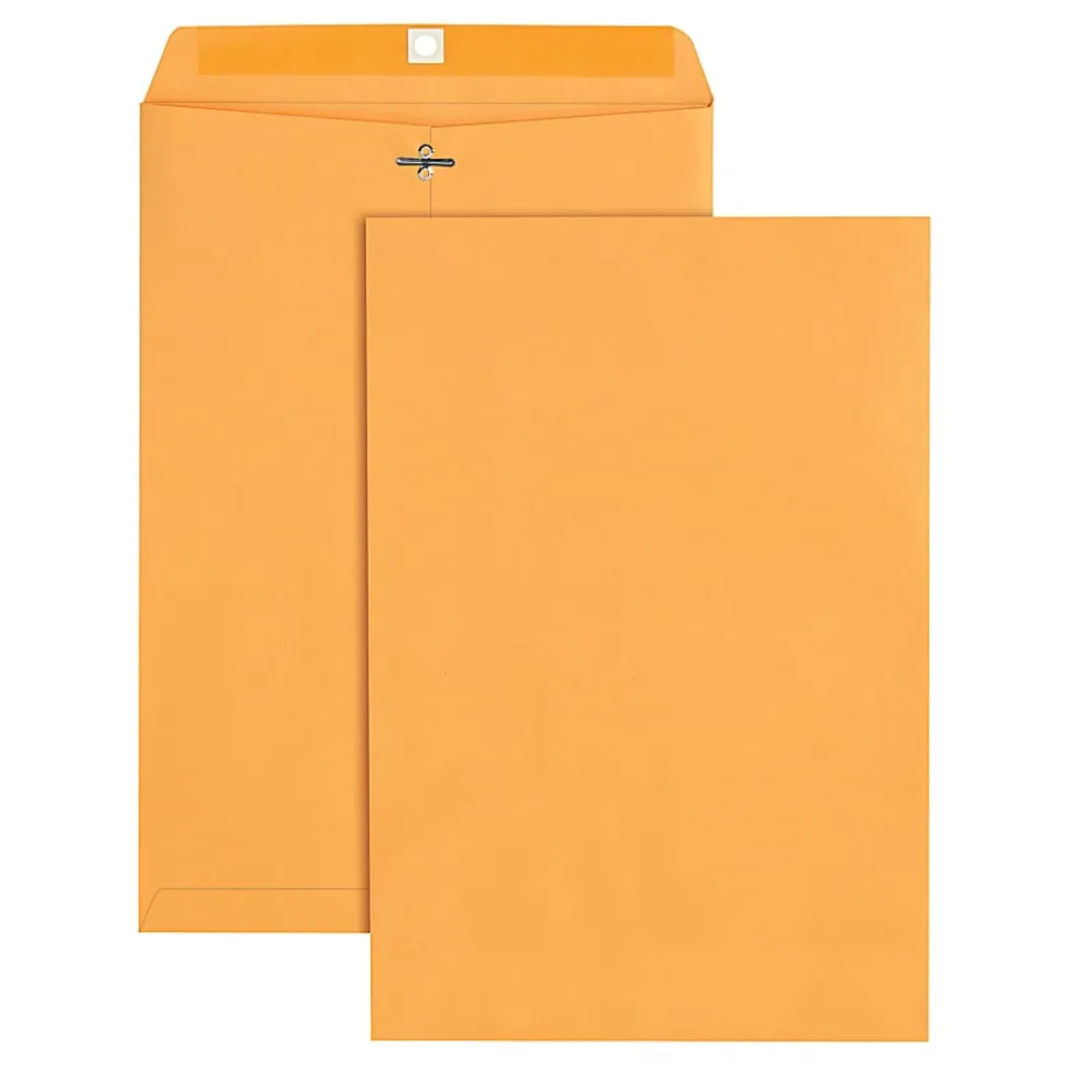 Office Depot® Brand 10" x 15" Manila Envelopes, Clasp Closure, Brown Kraft, Box Of 100