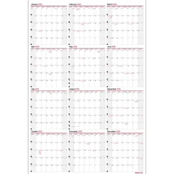 Office Depot Brand Yearly Wall Calendar, 24" x 36", White, January 2026 to December 2026, OD30142826
