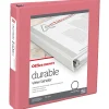 Office Depot® Durable View Binder, 1-1/2" Round Rings (275 Sheet Capacity), Coral, 1 Binder