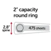 Office Depot® Durable View Binder, 2" Round Rings (375 Sheet Capacity), Coral, 1 Binder