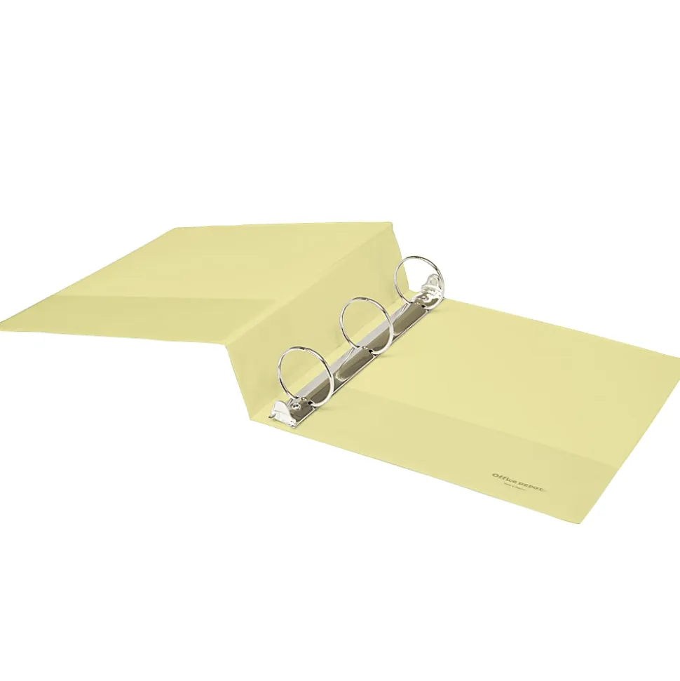Office Depot® Durable View Binder, 2" Round Rings (375 Sheet Capacity), Yellow, 1 Binder