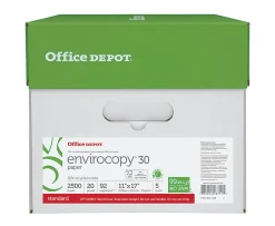 Office Depot® EnviroCopy® Copy Paper, 5 Reams, White, Ledger (11" x 17"), 2500 Sheets Per Case, 20 Lb, 30% Recycled, FSC® Certified