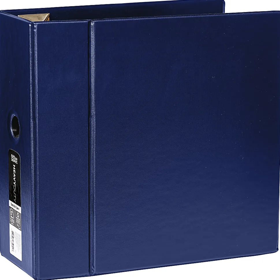 Office Depot® Heavy-Duty 3-Ring Binder, 5" D-Rings, Navy