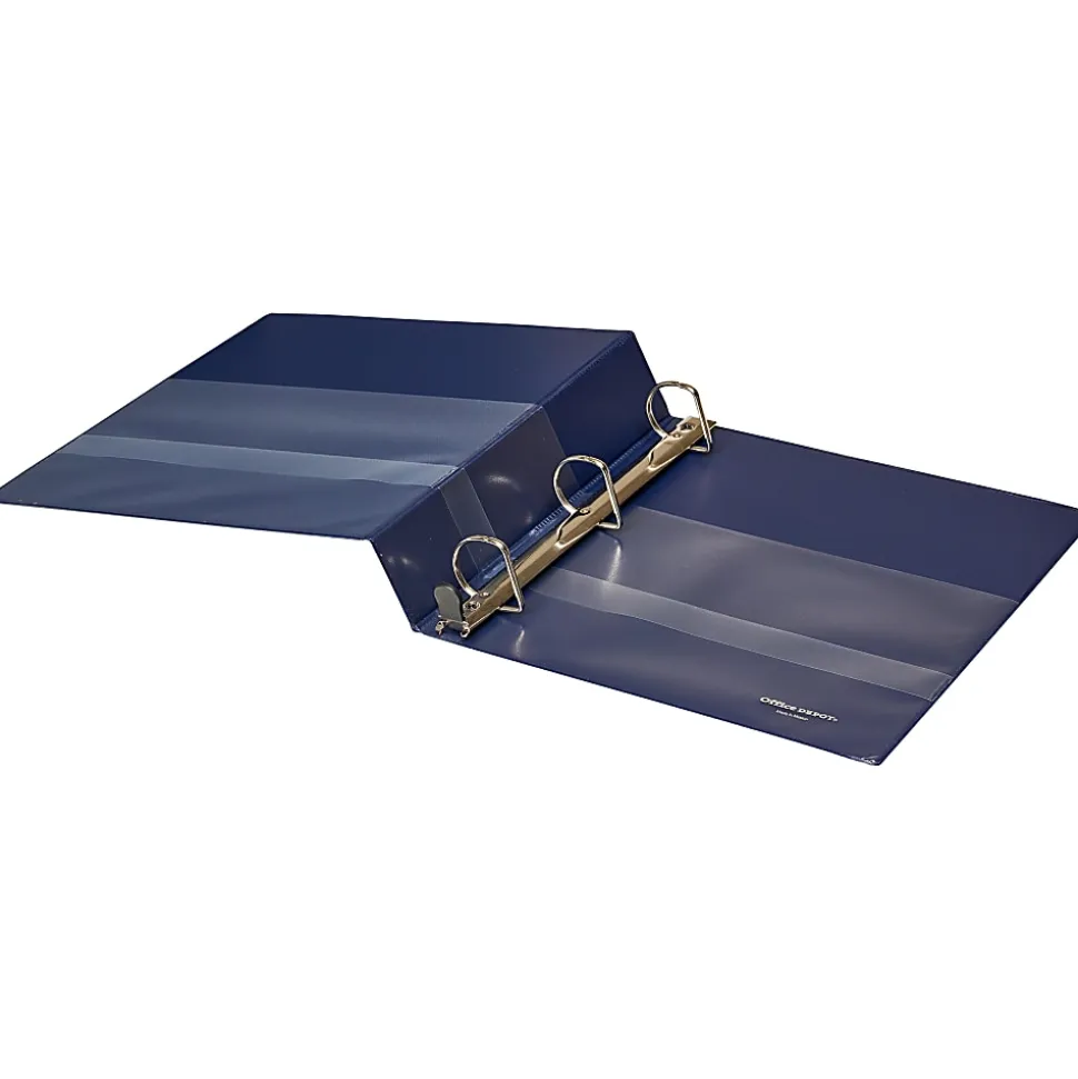 Office Depot® Heavy-Duty 3-Ring Binder, 1 1/2" D-Rings, 49% Recycled, Navy