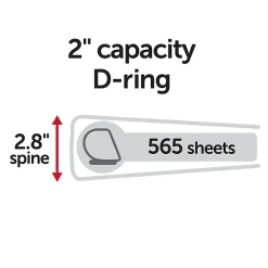 Office DepotĀ® Heavy-Duty View 3-Ring Binder, 2" D-Rings, Black, 49% Recycled, Pack Of 4