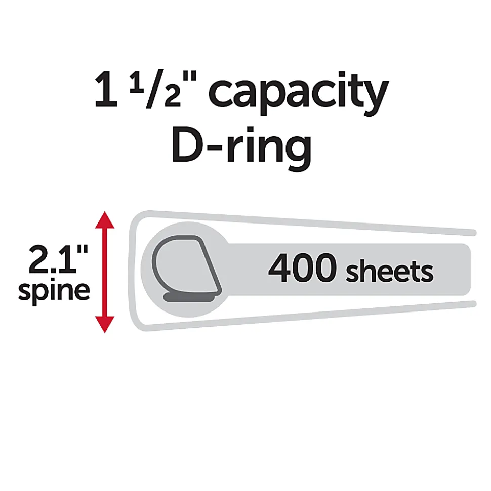 Office Depot® Heavy-Duty View 3-Ring Binder, 1 1/2" D-Rings, Army Green