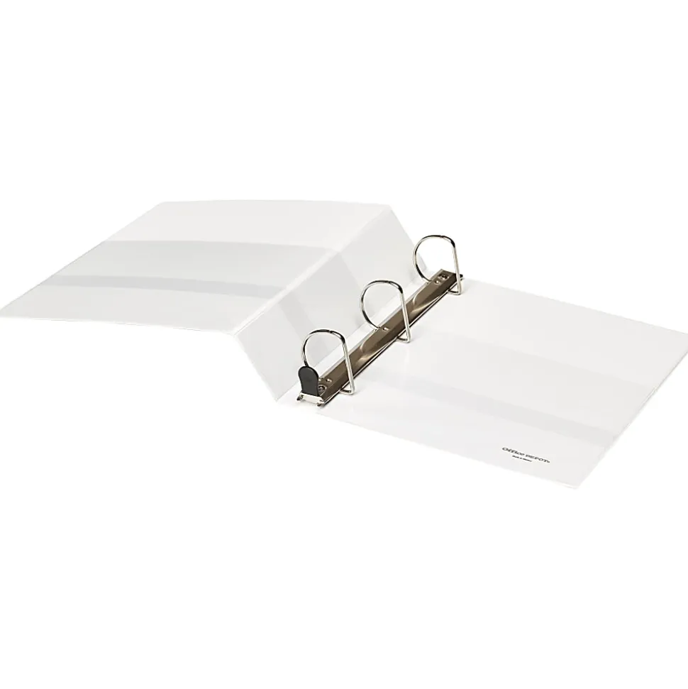 Office Depot® Heavy-Duty View 3-Ring Binder, 2" D-Rings, White, 49% Recycled, Pack Of 4
