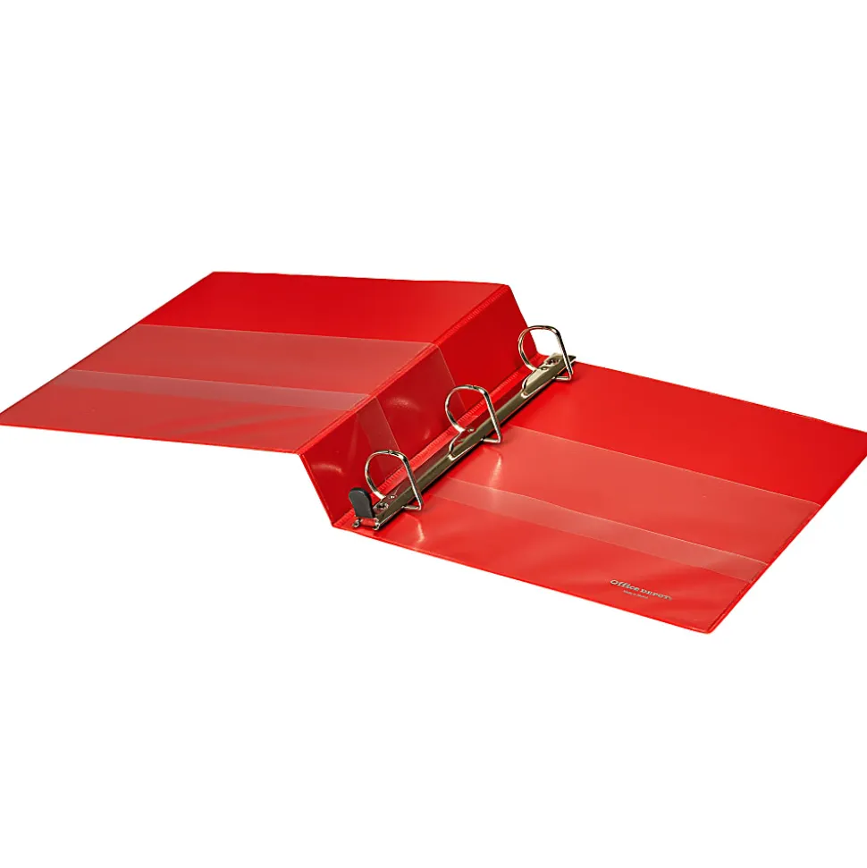 Office Depot® Heavy-Duty View 3-Ring Binder, 1 1/2" D-Rings, Red