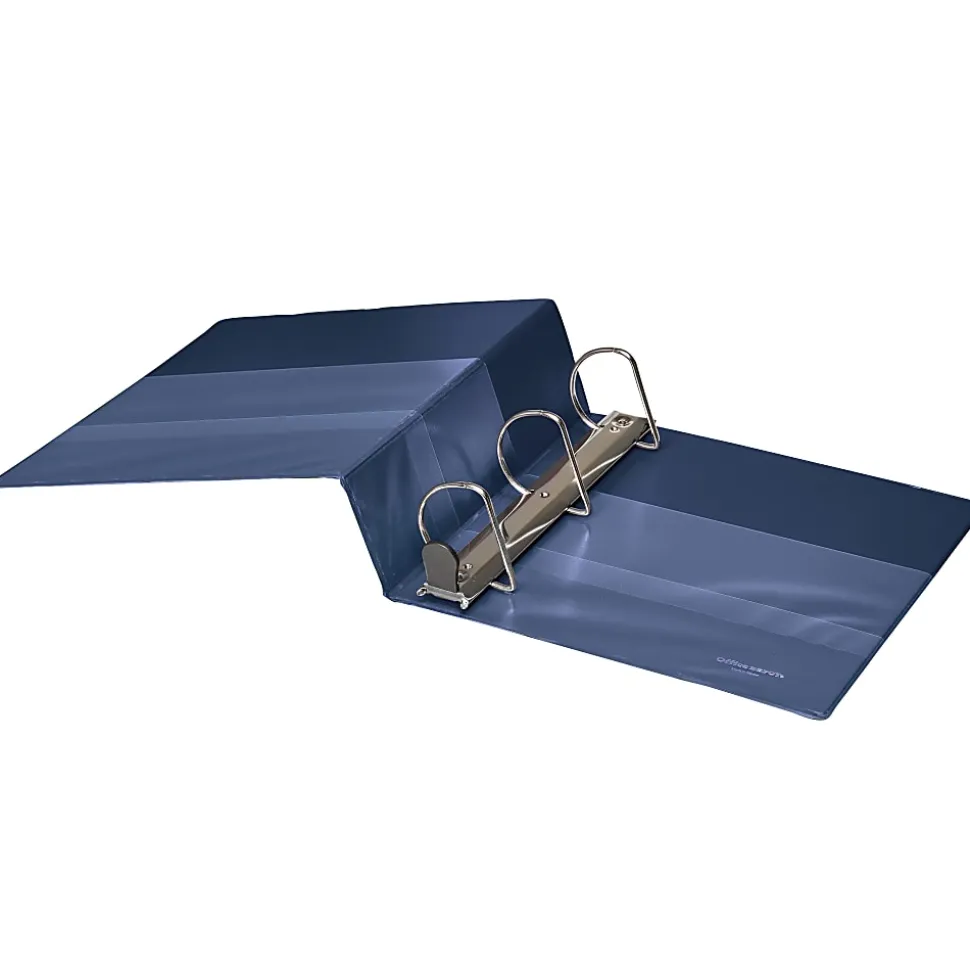 Office Depot® Heavy-Duty View 3-Ring Binder, 3" D-Rings, Navy