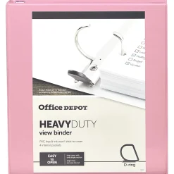 Office Depot® Heavy-Duty View 3-Ring Binder, 1" D-Rings, Pink