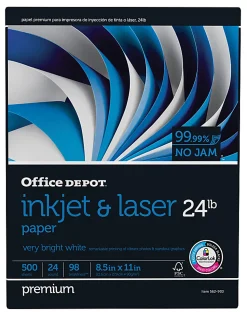 Office Depot® Inkjet Or Laser Paper, 1 Ream, White, Letter Size (8 1/2